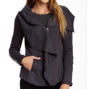 Blanc Noir Grey Gray Draped Fleece Zipper Fleece S